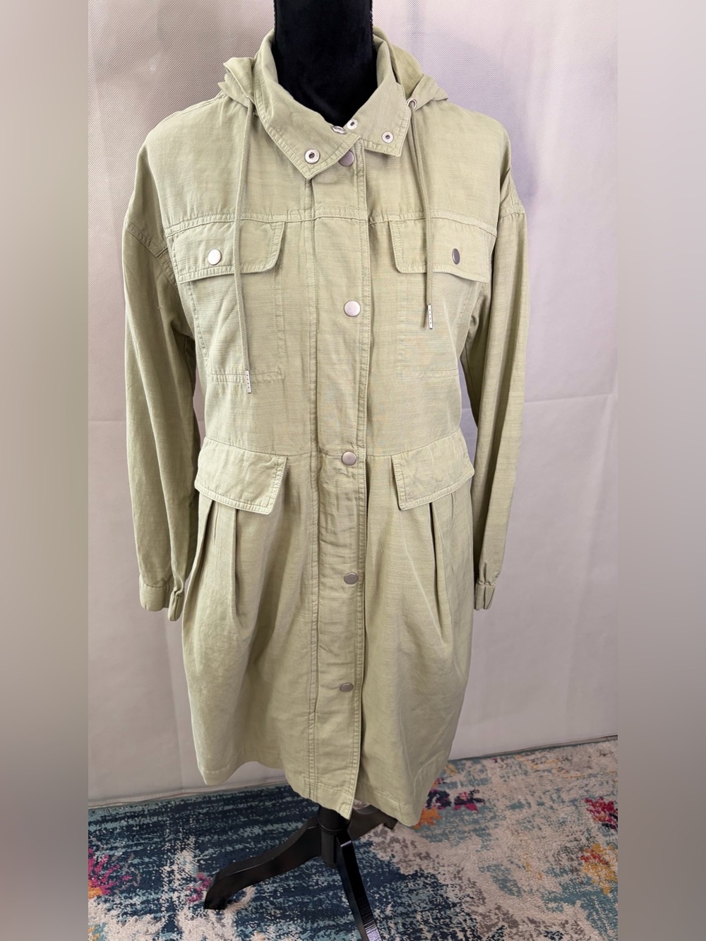 7 For All Mankind Light Olive Utility Parka Jacket